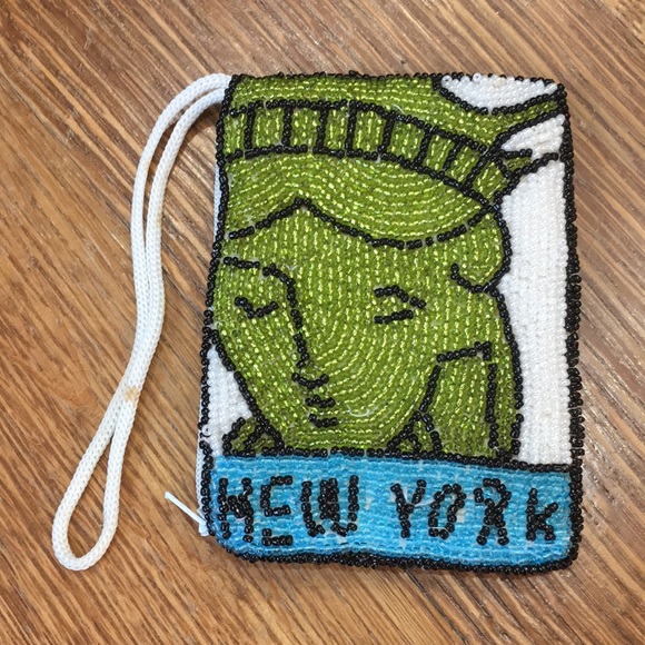 Vintage New York Beaded Coin Purse - Picture 2 of 8